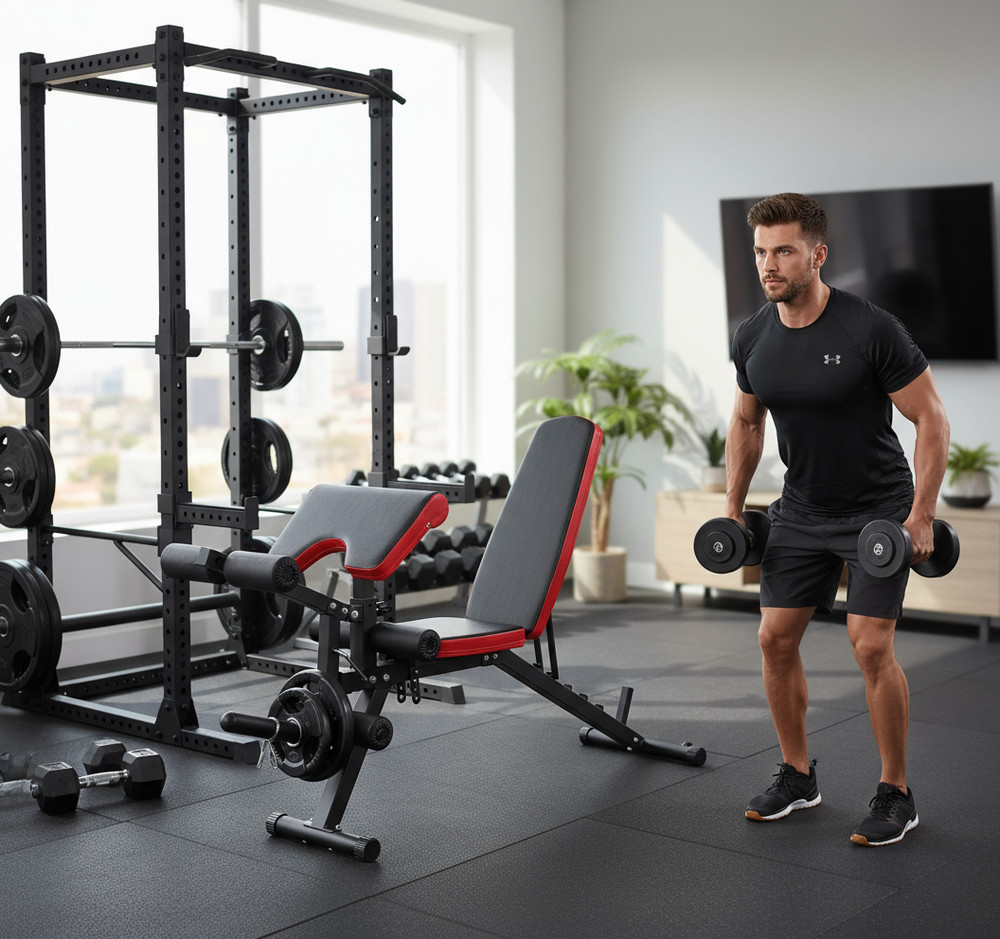 Folding Weight Bench Adjustable Workout Bench Press Full Body Strength Exercise