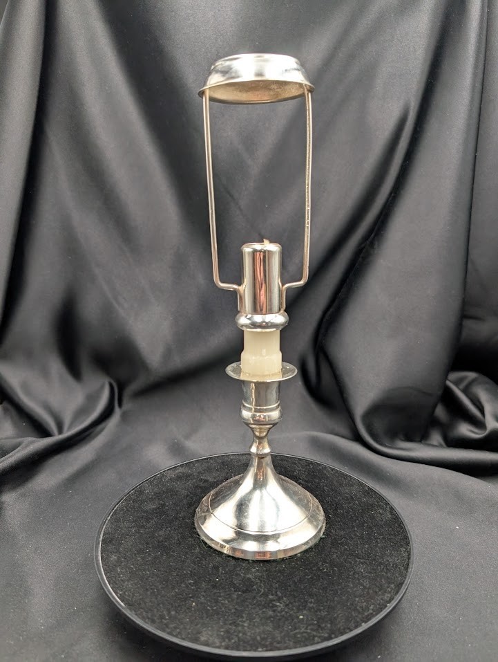 Chrome Candlestick Holder with Shade / Chasher