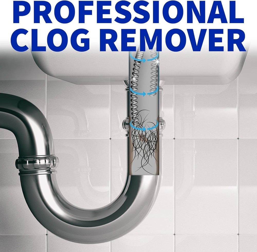 Flexible 10ft Drain Snake Tool - Effortlessly Clear Clogs in Sinks & Toilets