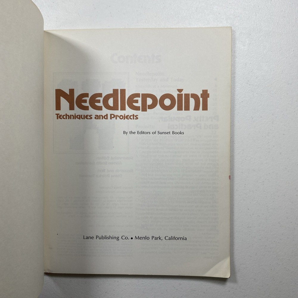 Needlepoint Techniques and Projects A Sunset Book 1st Printing 1977