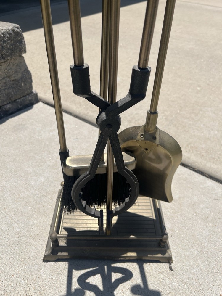 Civil War Sword Replica Bone Handle W/ Knight Helmets - Solid Brass Fire Tools