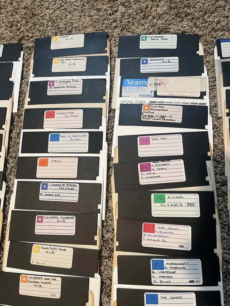 5.25" floppy disk lot 85+ diskette @All Games@ Etc..,,Partially Tested Atari