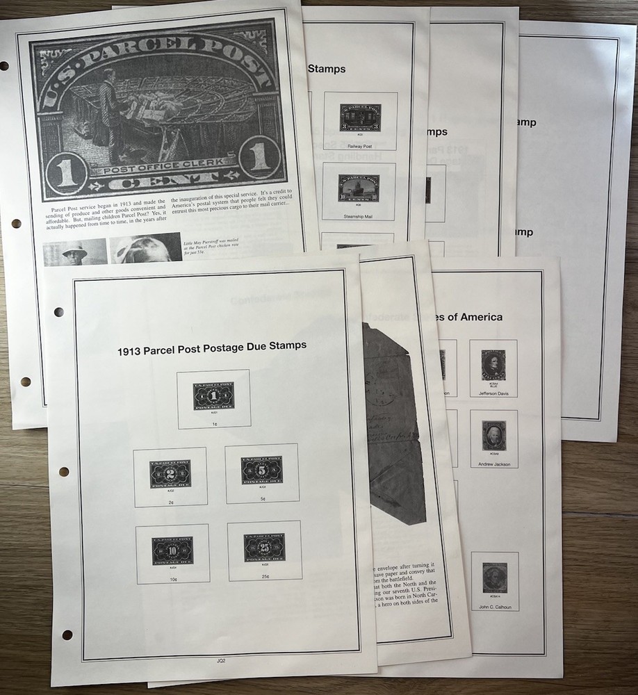 Mystic Heritage Collection U. S. Commemorative Stamps Album Pages Misc Inserts