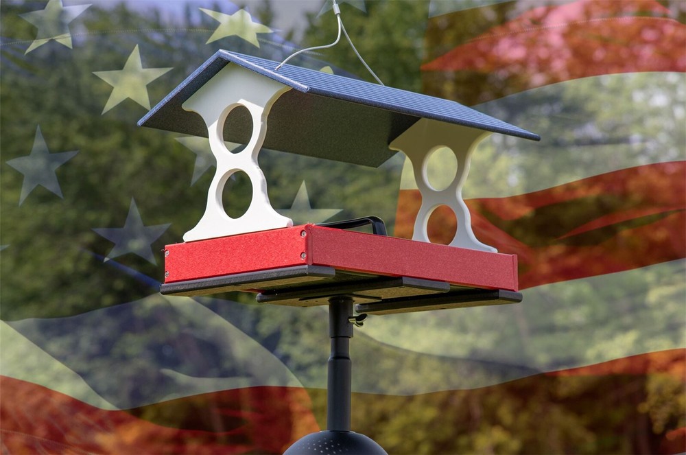 Large (Red/White/Blue) Fly Thru Bird Feeder