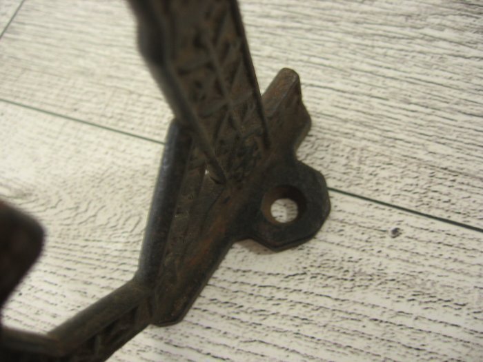 Antique Victorian Cast Double Coat & Hat Hook Wall Mount Embossed