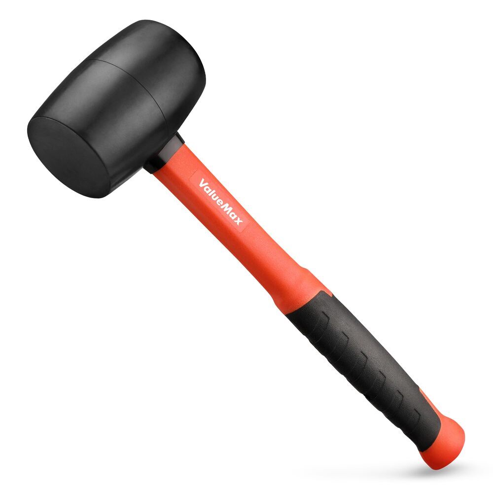 ValueMax Rubber Mallet Hammers 8oz Double-Faced Soft Mallet w/Fiberglass Handle