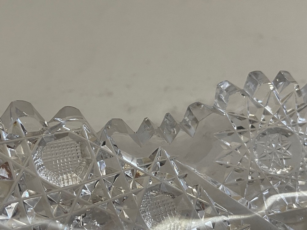Antique ABP Oval Shape Cut Glass Tray