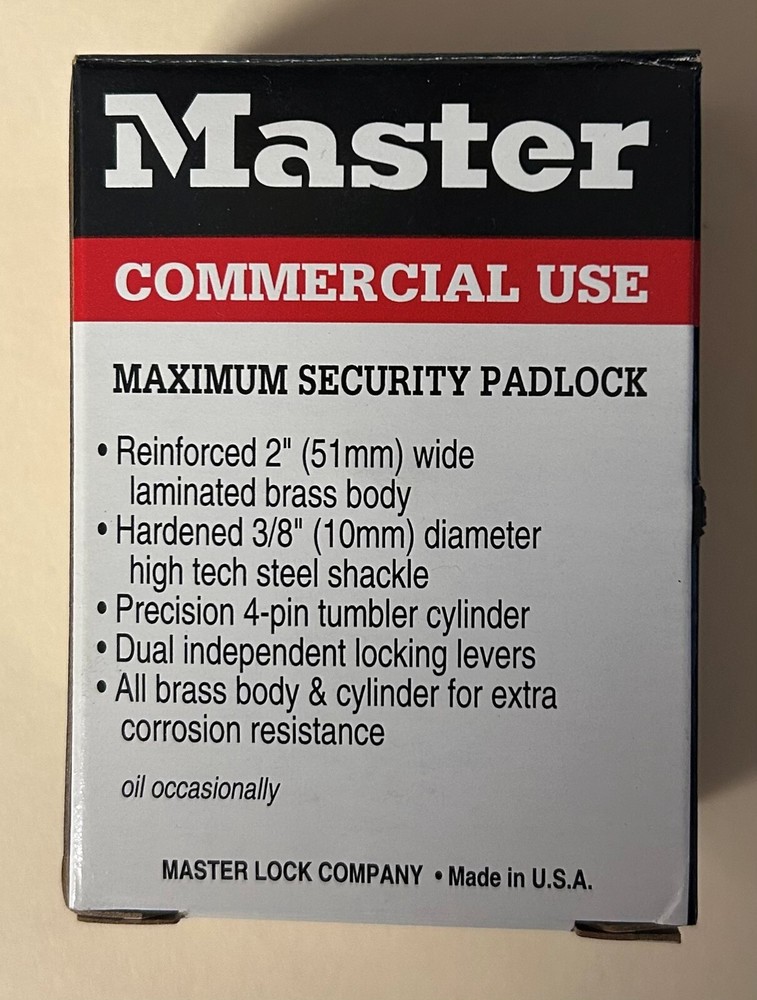 Master Lock No. 6 Padlock Keyed Alike A115 with 2 keys