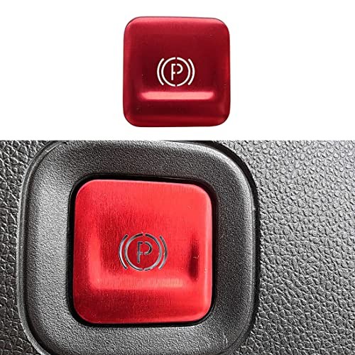 Red EPB Brake Button Ring Trim - Compatible with Chevy