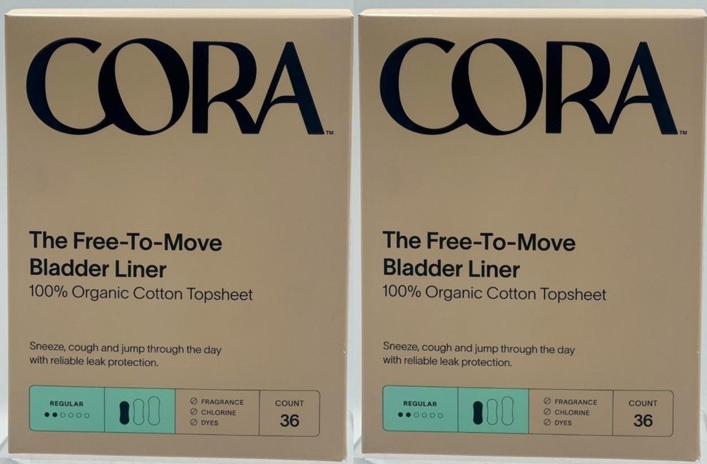 2 Pack Cora 100% Organic Cotton Topsheet Bladder Incontinence Liners – Regular