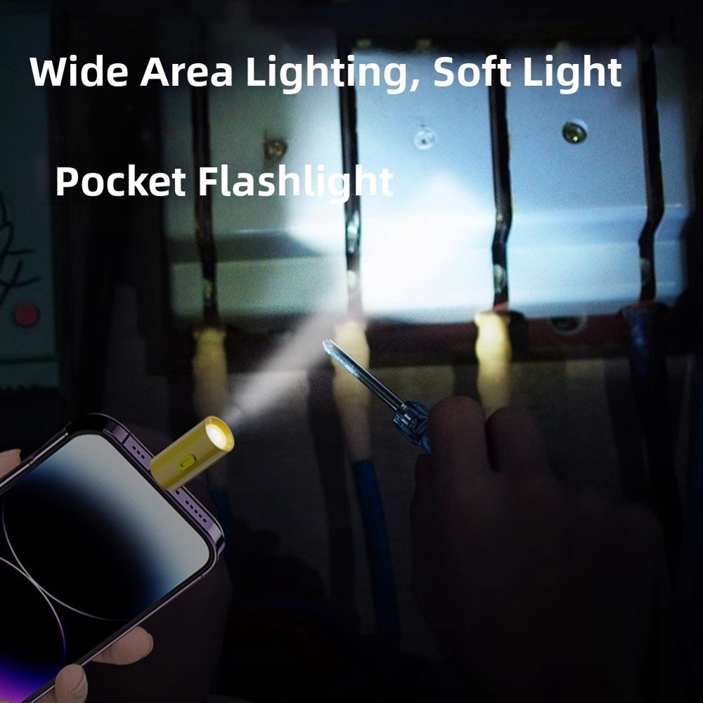 Type C Powered For Mini LED Flashlight Portable Keychain Light for Outdoor Use