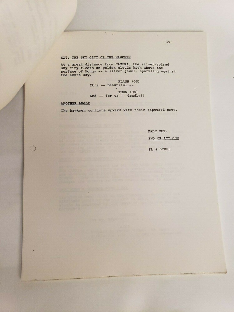 FLASH GORDON / Ted Pedersen 1979 Script "Chapter 3: Vultan, King of the Hawkmen"