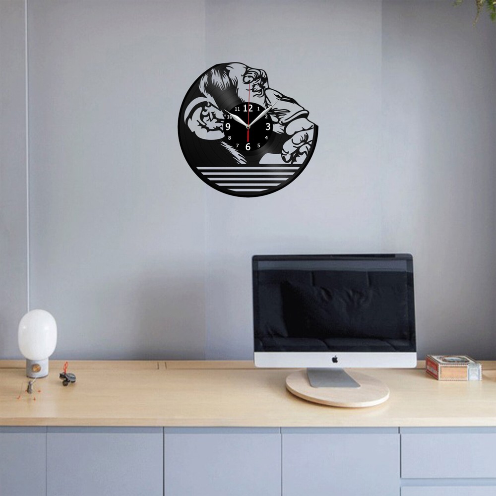 Monkey Vinyl Record Wall Clock Decor Handmade 6524