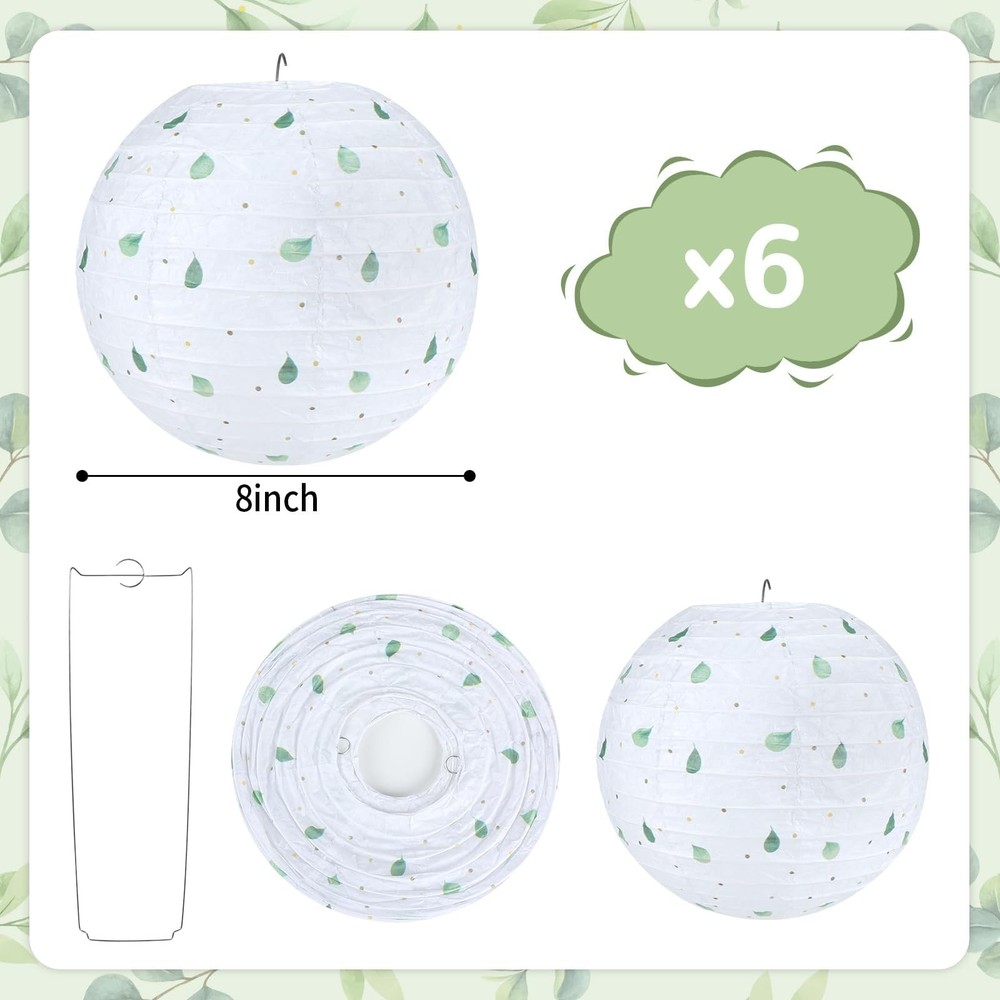 6pcs Classroom Decorations Paper Lanterns Set 8Inch Eucalyptus Hanging Paper ...