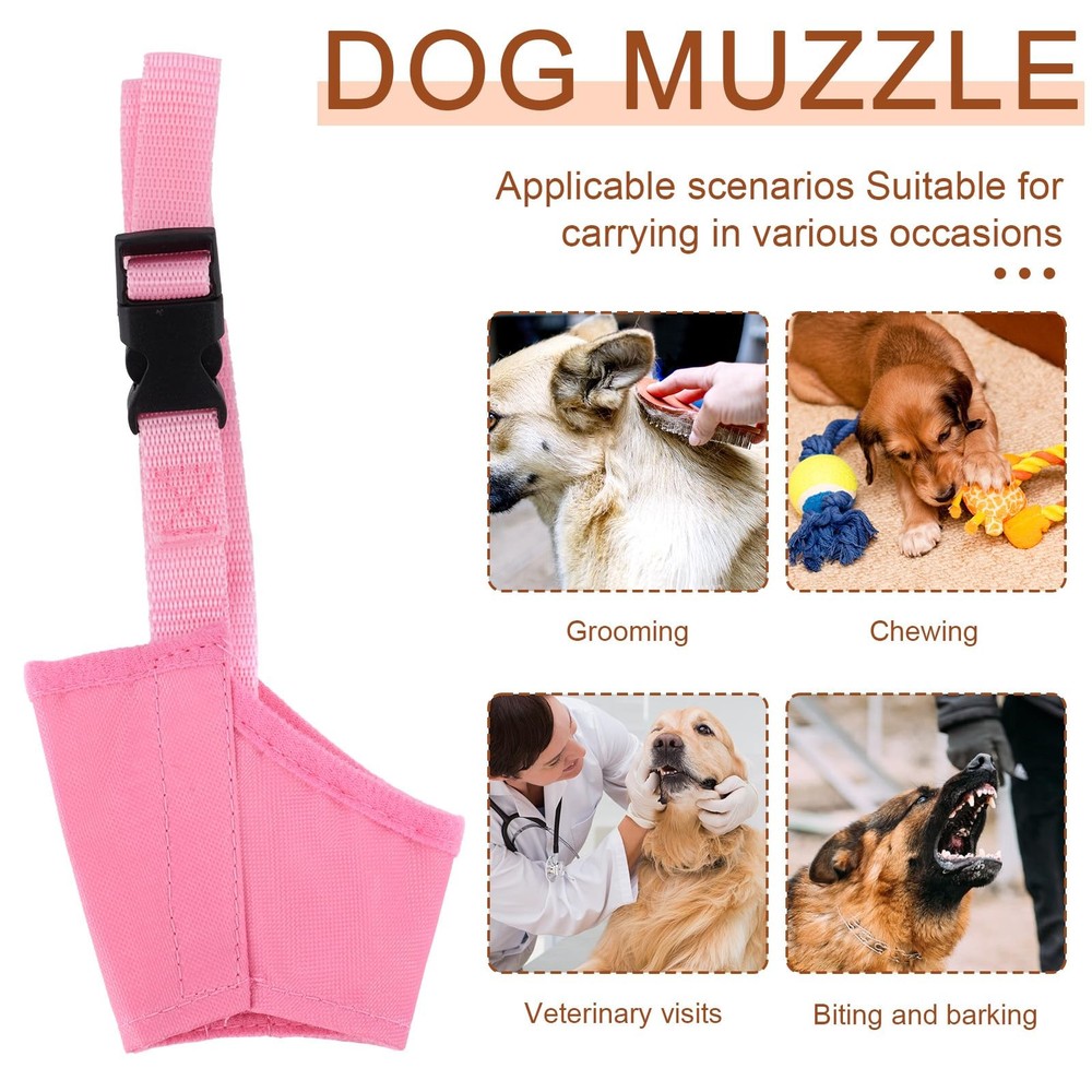 Muzzle for Small Dogs, Comfortable Adjustable Anti-Biting Puppy pink