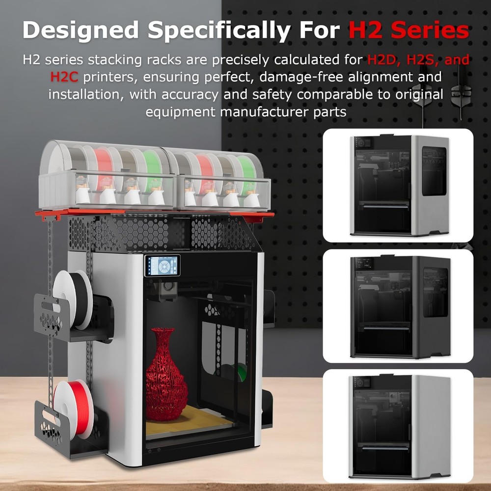 H2 AMS Stand Holder for Bambu-Lab H2D H2S H2C 3D Printers,Space Saving 2-AMS Sta