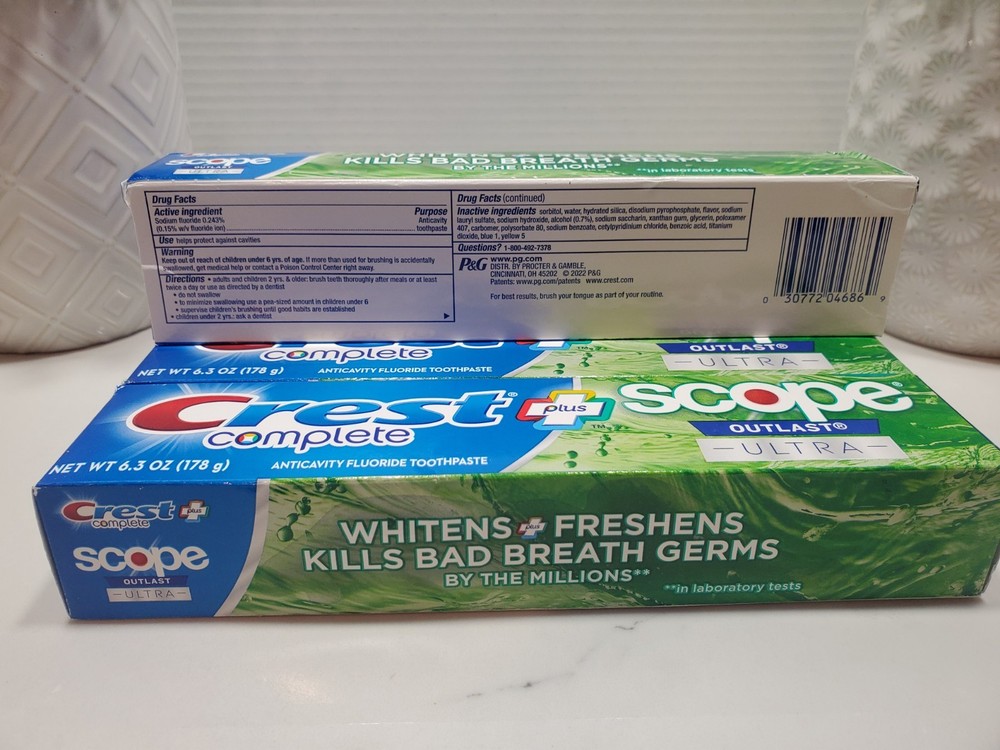 Crest Complete + Scope Outlast Ultra Toothpaste 6.3oz 🦷 5 Pack **Please Read **