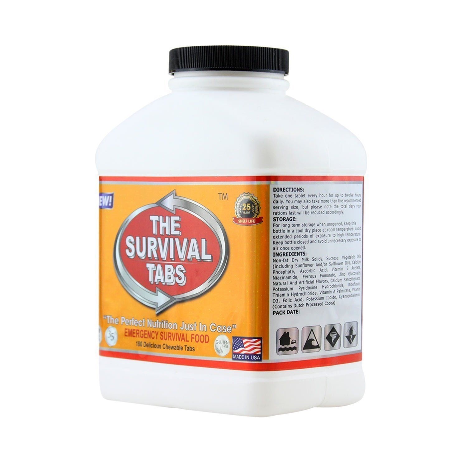 Hurricane Survival Food  Survival Tabs 180 tabs Chocolate flavor