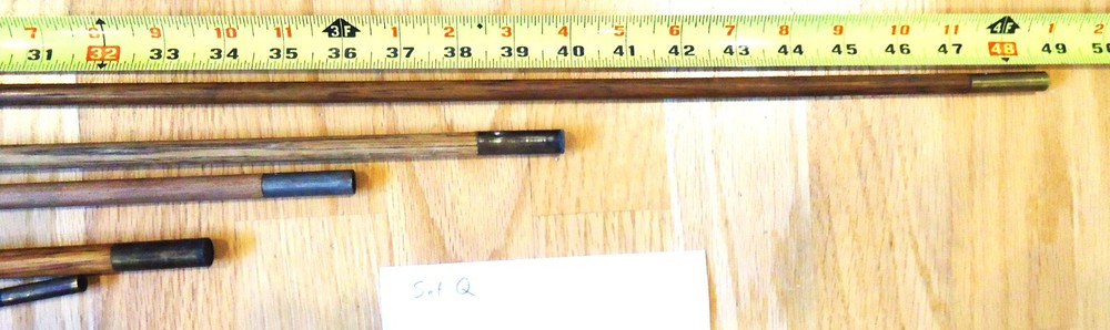 5 Wood Loading / Range / Bench Rifle Cleaning Rods Set Q, Muzzleloader