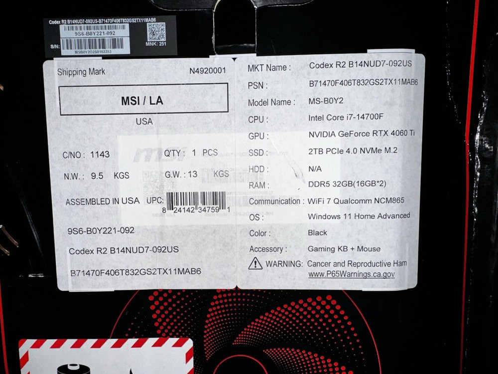 MSI PC FOR SALE