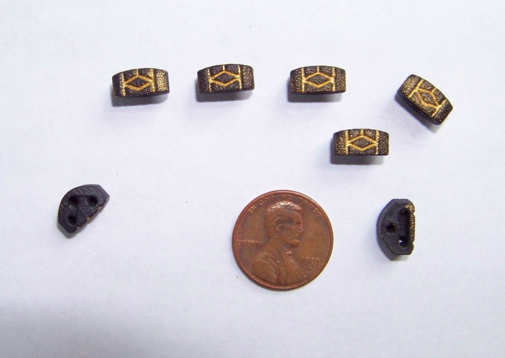 Rosette Diamond Secure Classical Guitar String Ties- New Gold Inlay Bridge Beads