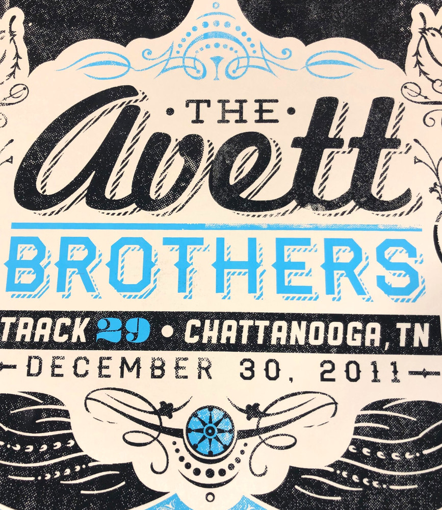 The Avett Brothers Status Serigraph Poster Dec 30th 2011 Chattanooga