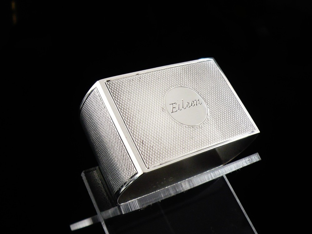 Sterling Silver Napkin Ring, EILEEN, Hallmarked Birmingham 1937