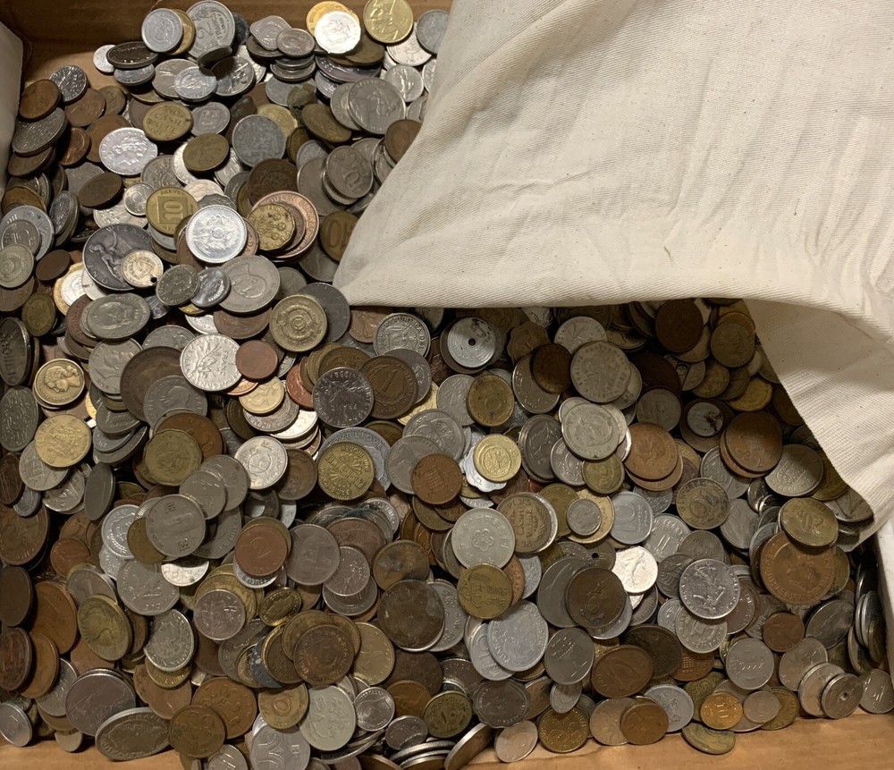 Bulk Mixed Foreign World Coins Lot 2 Lb Pound