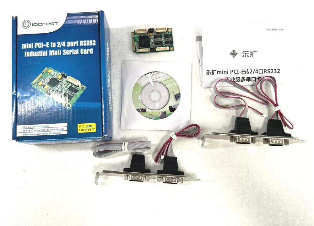 IOCrest SI-MPE15047, 4-Port Serial Mini Pci-E Controller Card
