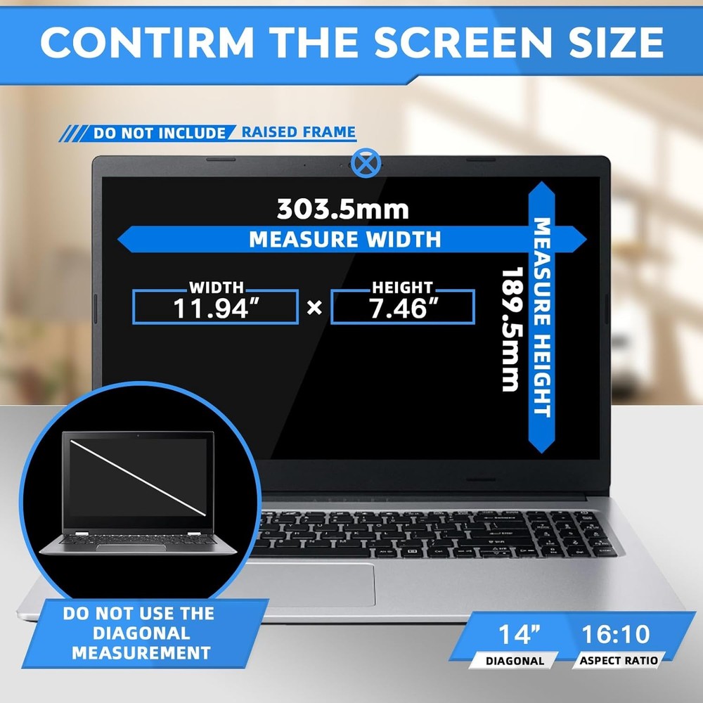 2 X Anti-peeping Screen Protector For Thinkpad L14 Gen5