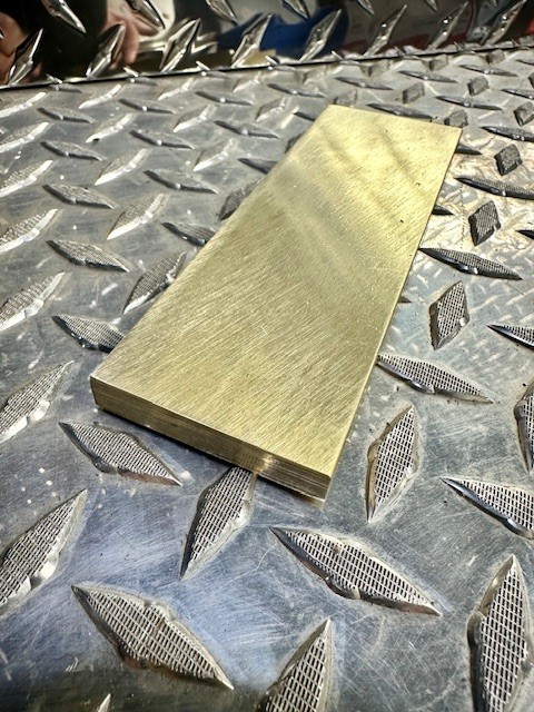 BRASS FLAT BAR 2"x3/8 thick C360  6" long Solid Plate Mill Stock bar #1.5