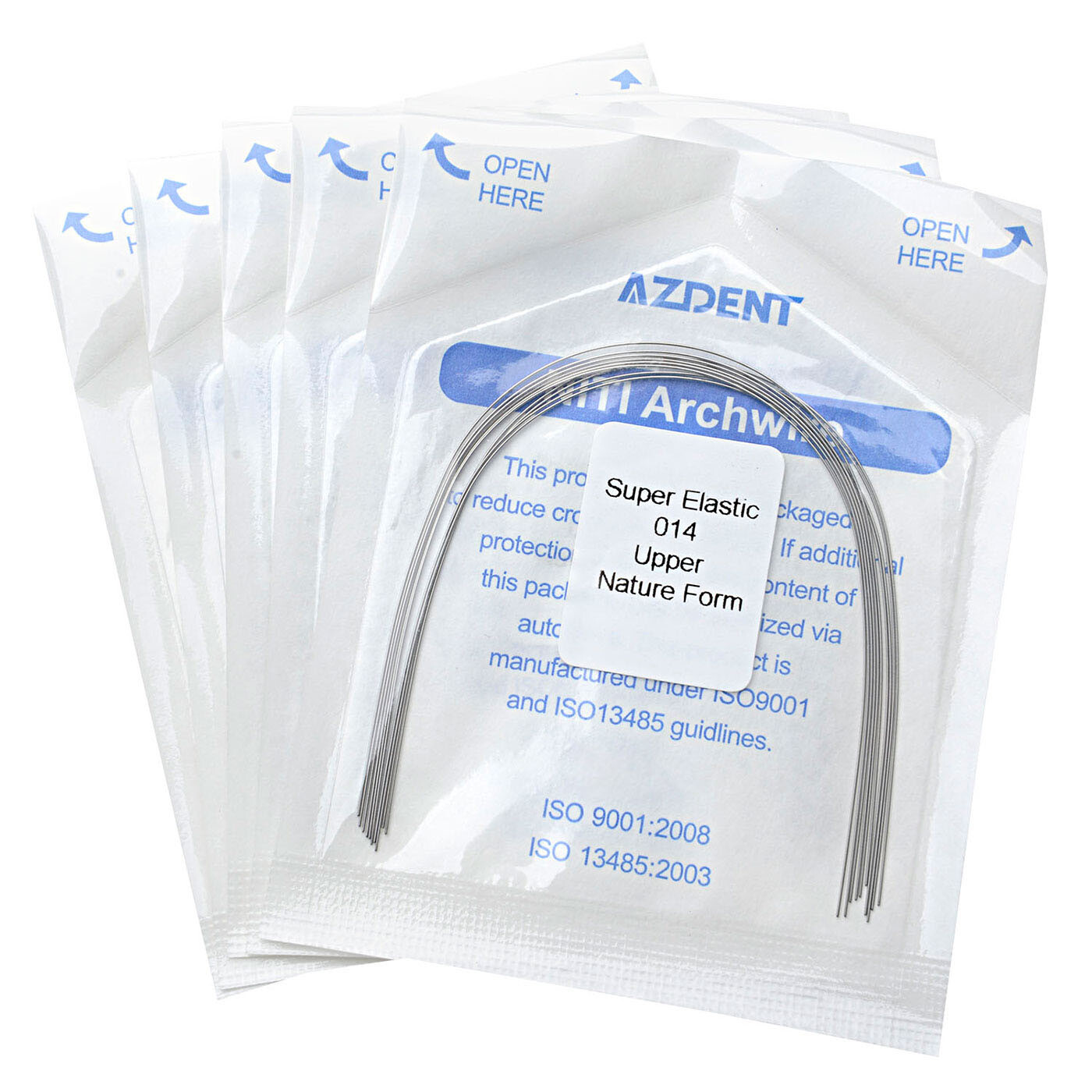 AZDENT Ortodoncia Dental Super Elástica Niti Arco Redondo Alambre Ovoide/Natural