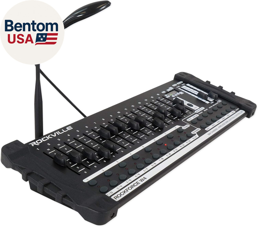 ROCKFORCE W4 384 Channel Wireless DMX Lighting Controller, MIDI Control, Built-I