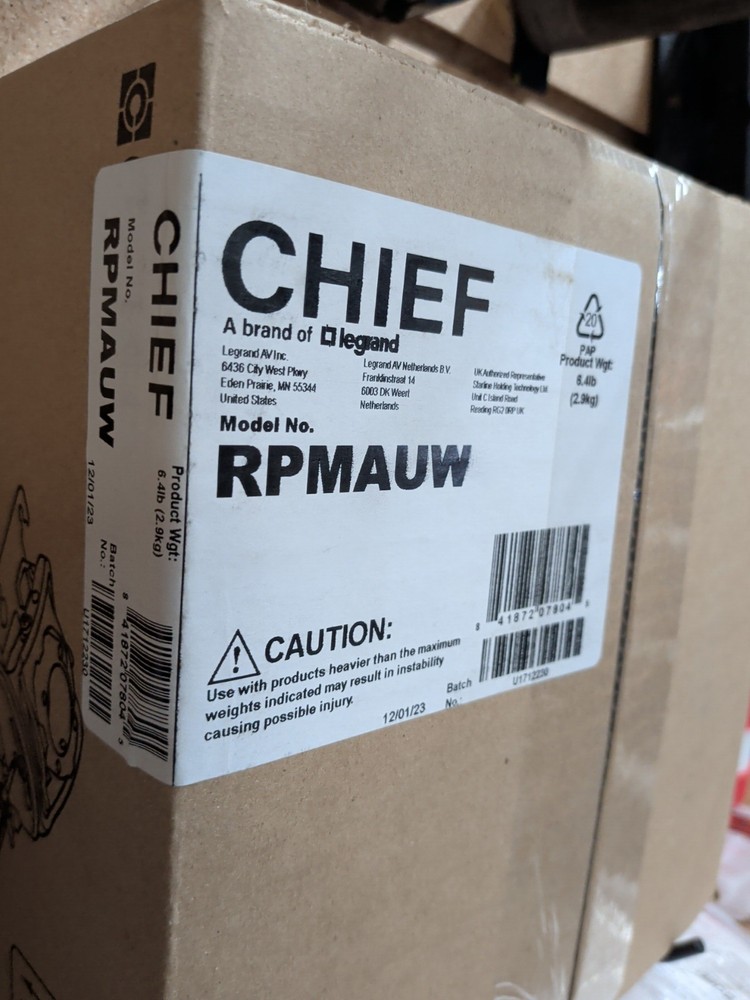Chief Elite Universal Ceiling Mount White Model RPMAUW