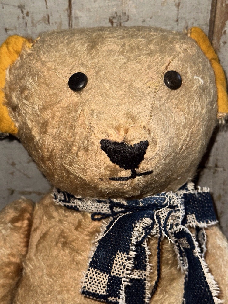 Antique 22” Rare American Button Eye Teddy Bear