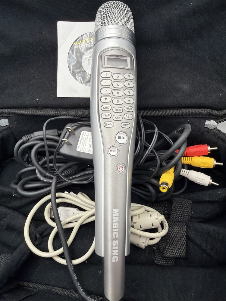 MAGIC SING ED-8000 Karaoke Microphone With Carry Case, Cables & CD Tested