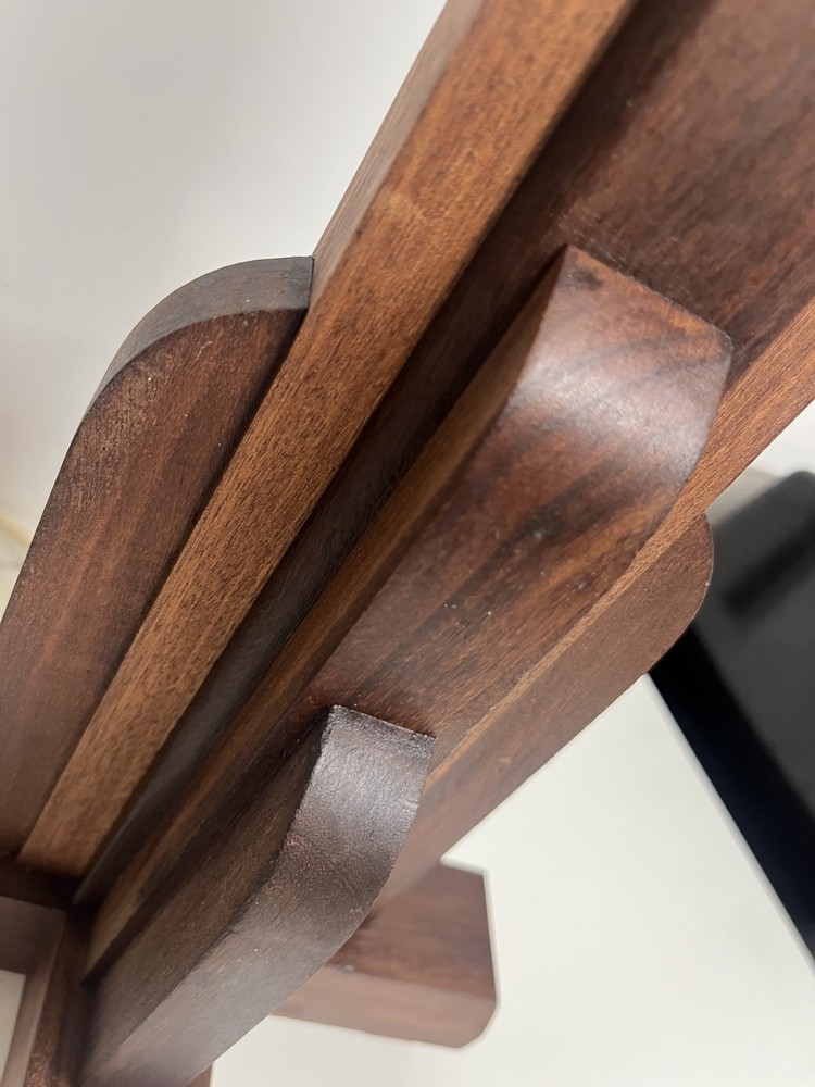 Art deco teak table lamp skyscraper rewired restored