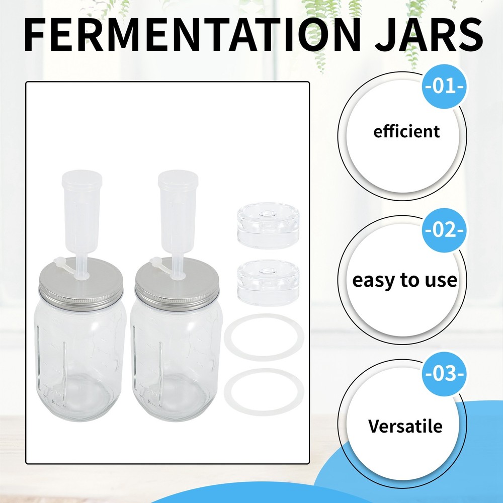 2 Pack 32 Oz Jar Fermentation Kit, Fermentation Jars, Fermentation Lids,5012