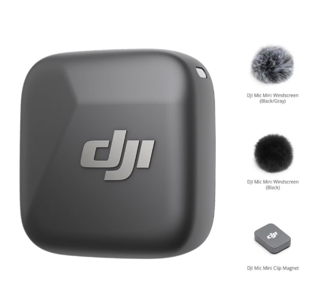DJI Mic Mini Transmitter Infinity Black Ultralight Wireless Lavalier Microphone