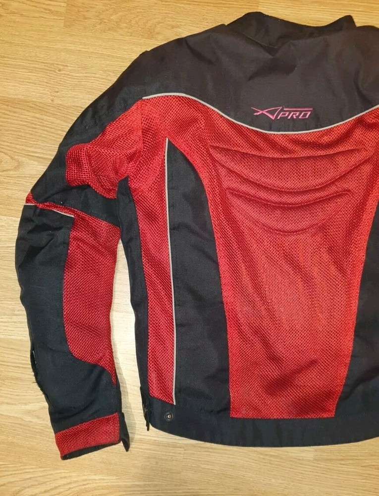 X-Pro Ozone Motorcycle Jacket Breathable Size M Medium Red/Black