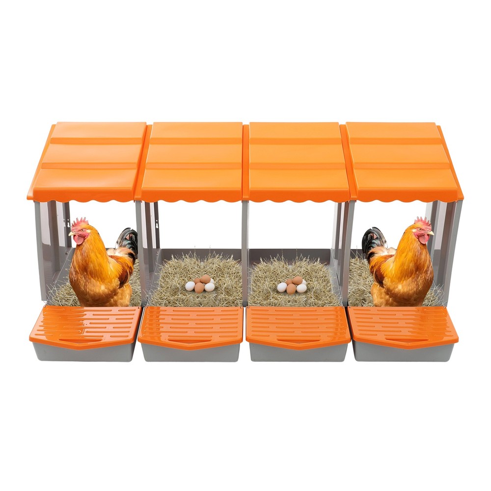 Chicken Laying Box Modern 4-Compartment Chicken Nesting Box with Egg Collection