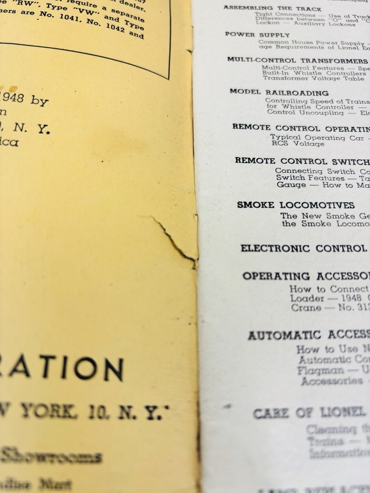 Original Lionel 1948 INSTRUCTIONS FOR ASSEMBLING & OPERATING LIONEL TRAINS Book