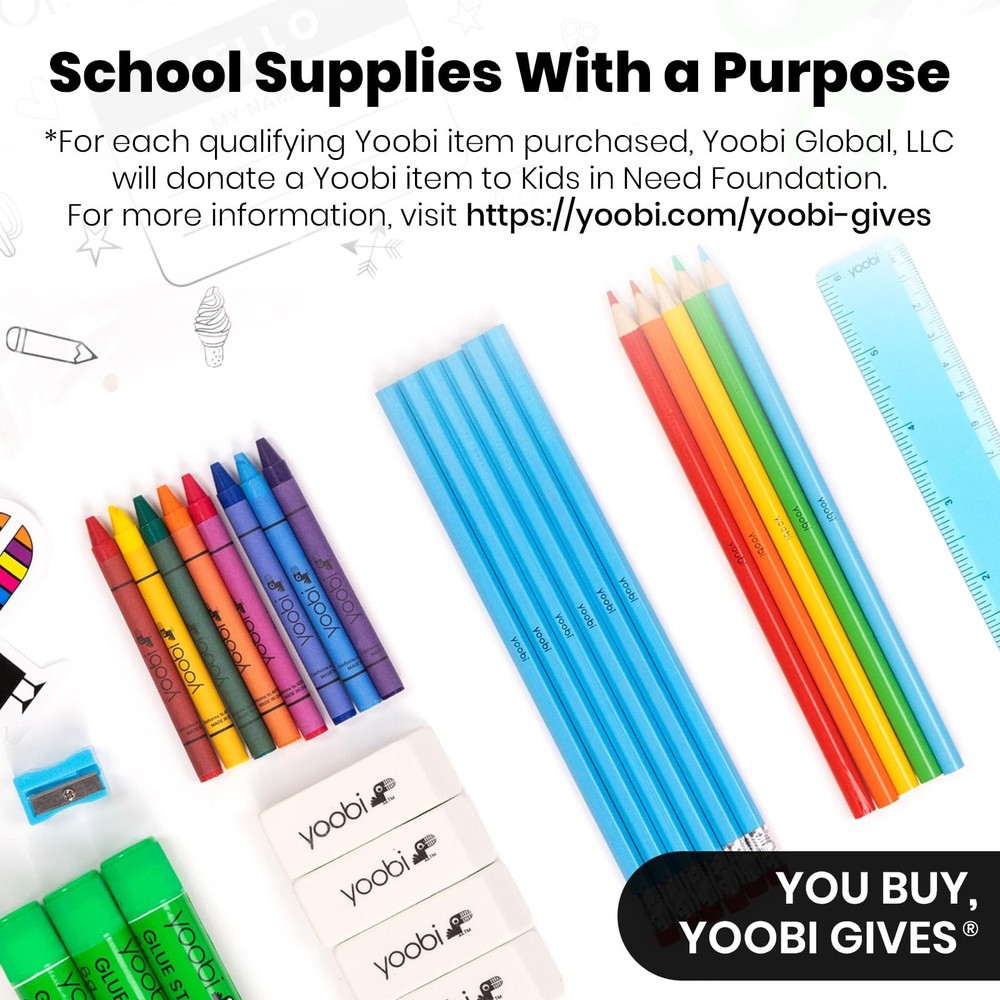 Yoobi 0.5" 3-Ring Binders, Round D-Rings, 2 Pockets, Durable