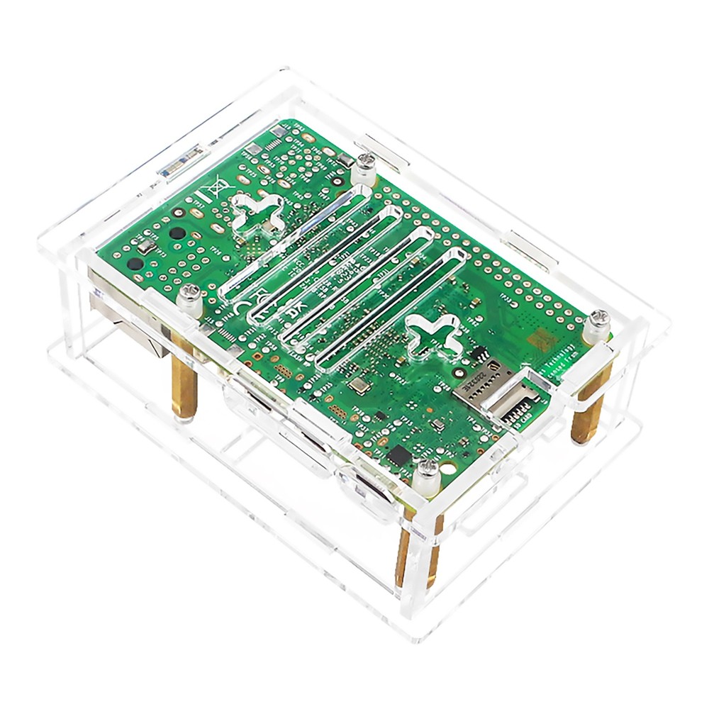 Acrylic Protective Case With Heat Sink Cooling Fan  For Raspberry Pi 5 Access