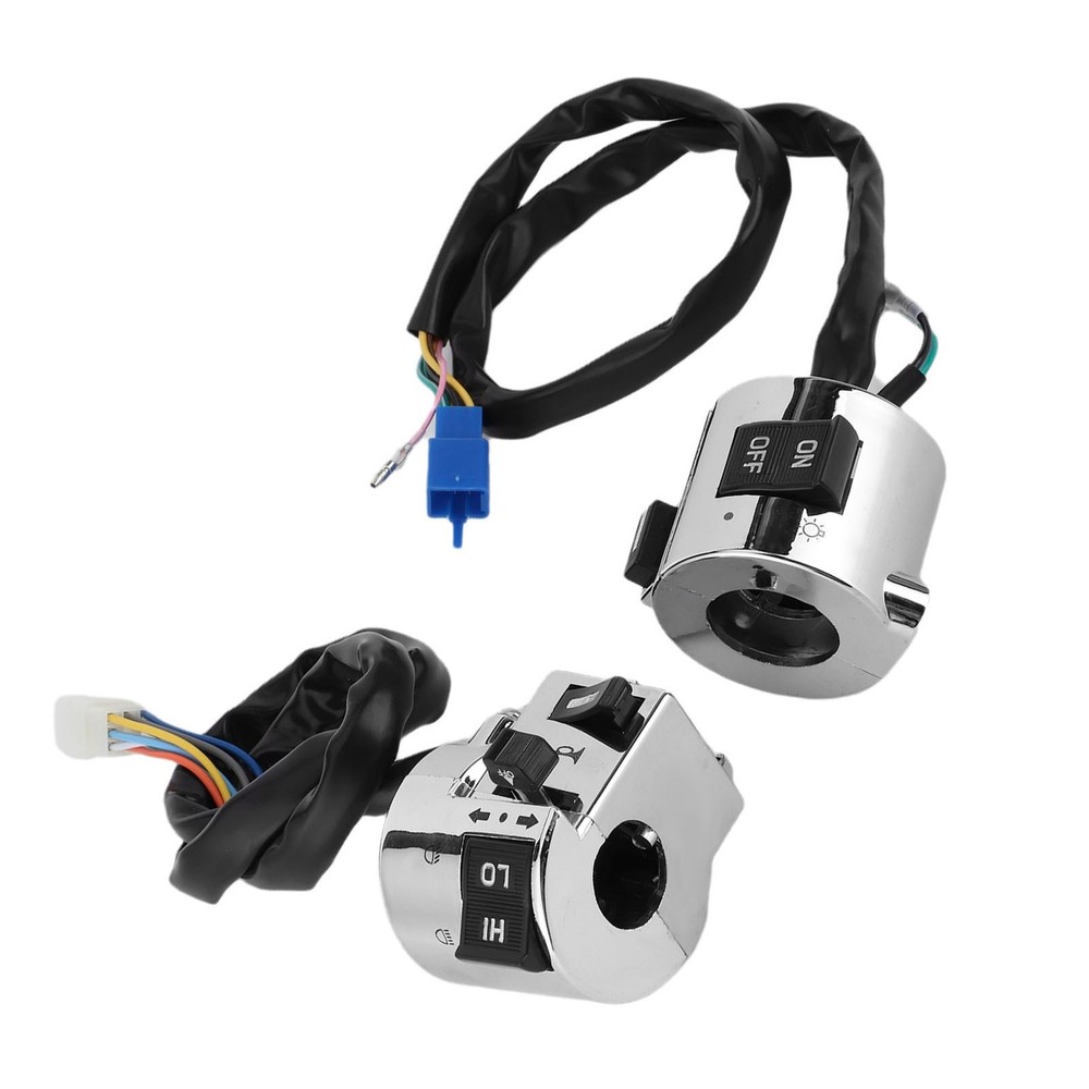 Pair Motorcycle Handlebar Switch Control Button For Turn Signal Headlight Ho SU2