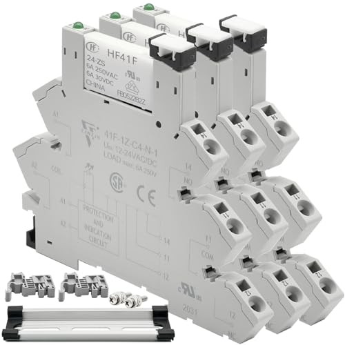 UL ListedPcs 24V Miniature Relay for PLC Controller 24VDC and Spring Socket 3