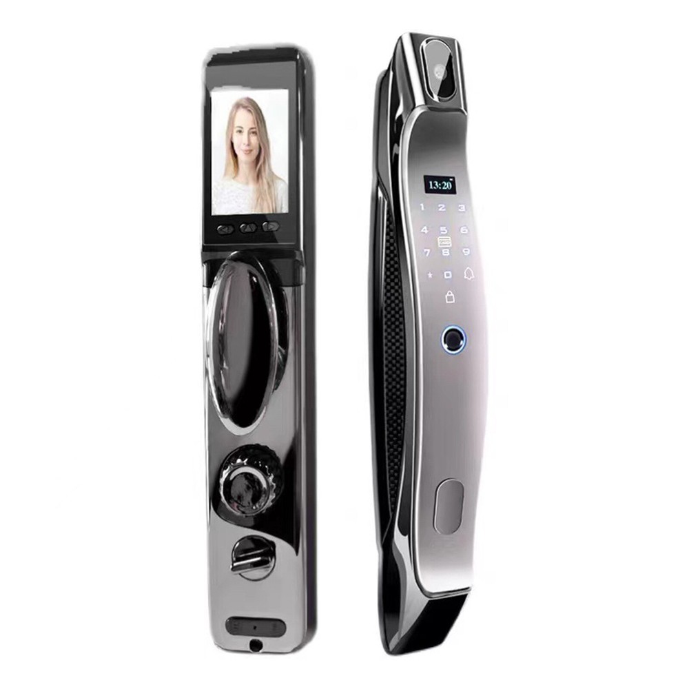3D Face Recognition Unlock Digital Door Lock With Camera FIngerprint Password