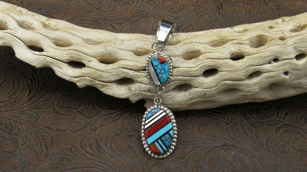 *Sterling Silver Multi- Stone Pendant+