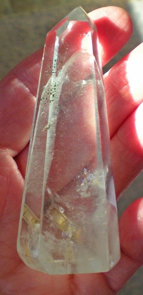 Green Phantom Quartz Polished Crystal Madagascar r910