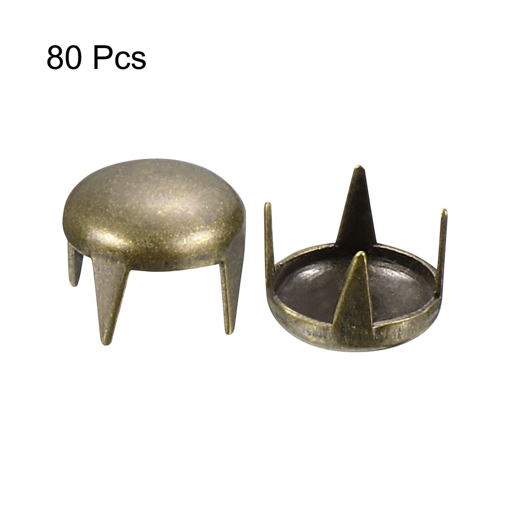 80Pcs Bronze 5mm Round Dome Rivets for DIY Leather Craft